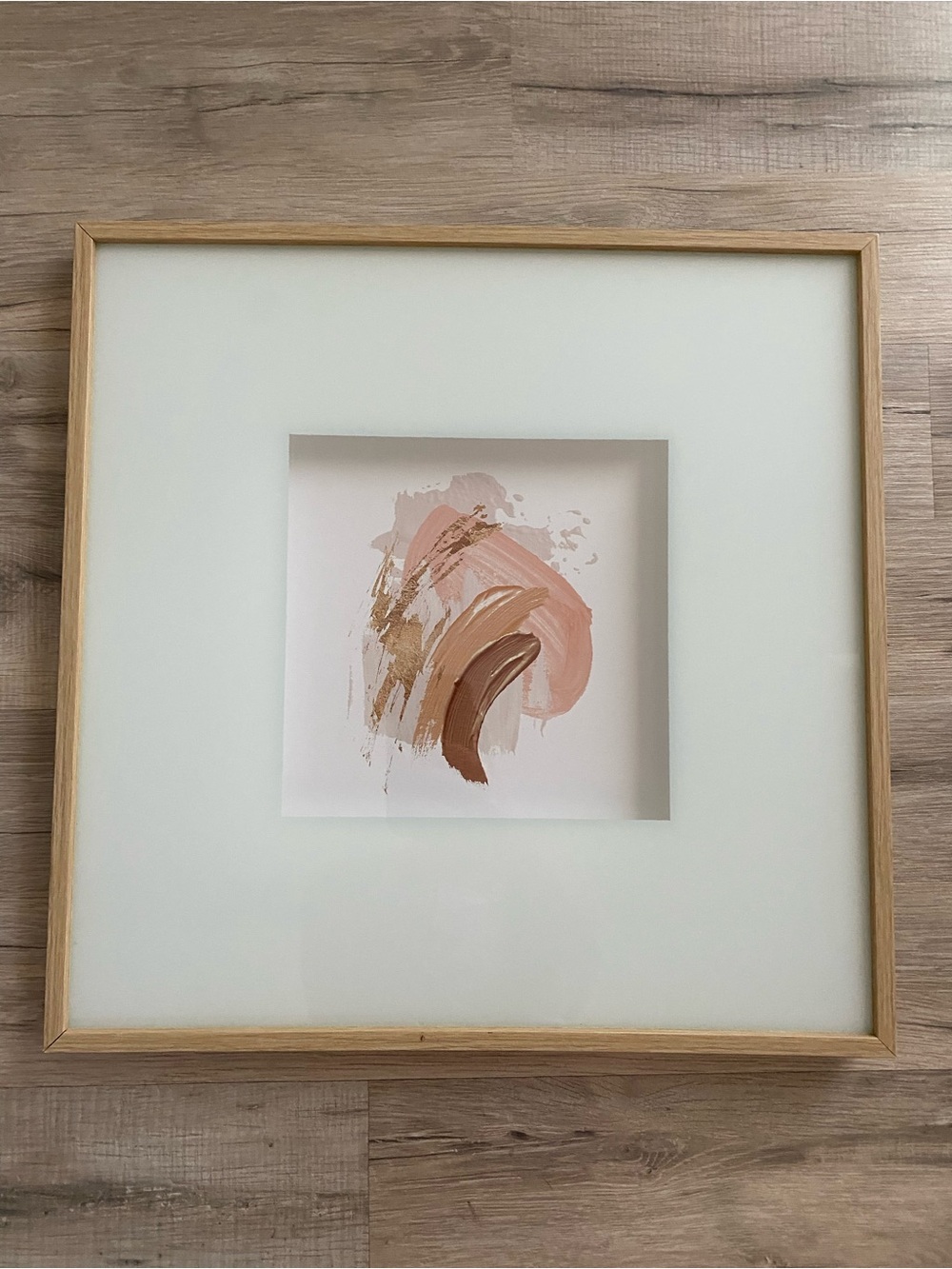16.5 Abstract Blush & Tan Brushstroke Wall Art - Framed Home Art